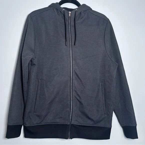 Men’s Hang Ten gray and black zip up textured hoodie. Size small - Picture 2 of 5